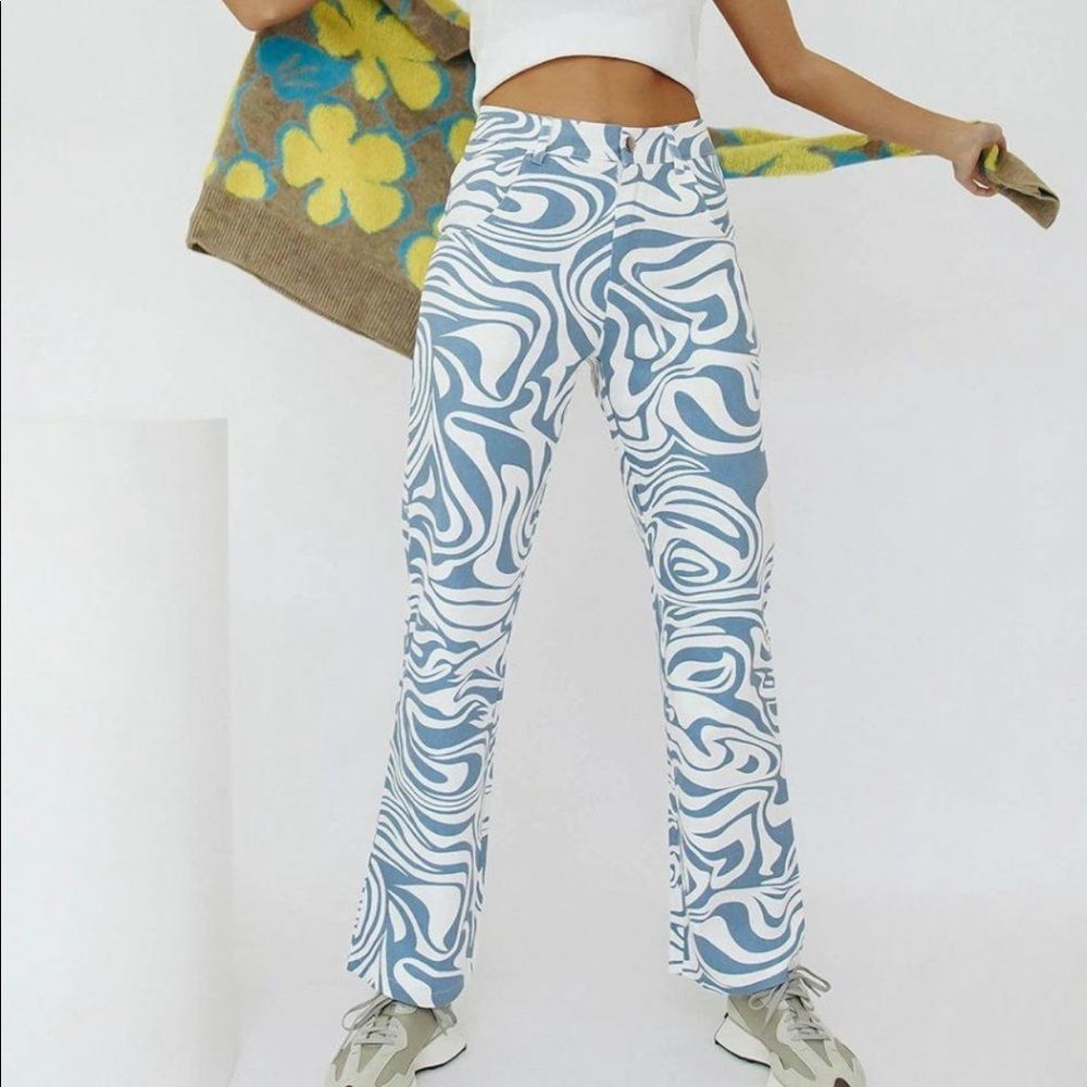 VRG GRL Wavy Blue Swirl Jeans